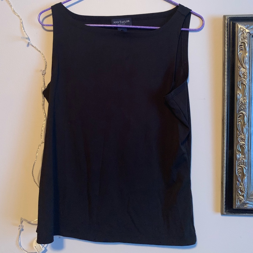 Black Ann Taylor Tank Top Summer Thick Cute